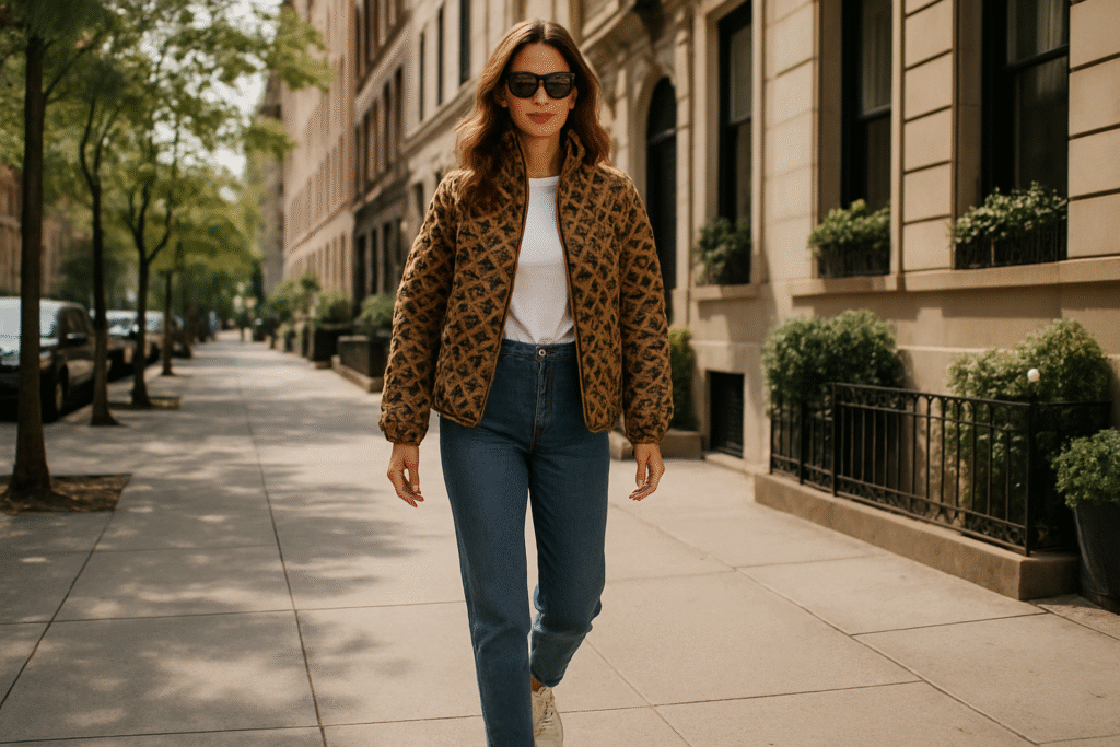 How to Style a Leopard Quilted Jacket for Spring