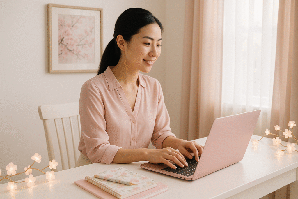 Cherry Blossom Office Vibes Transform Your Workspace with Tranquil Elegance
