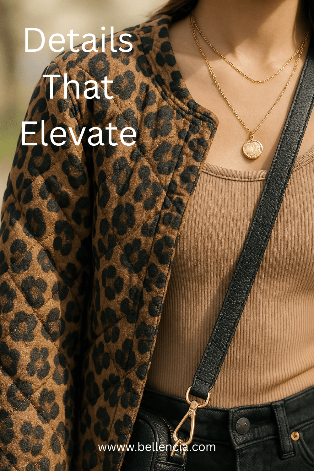 Leopard Bow Quilted Jacket