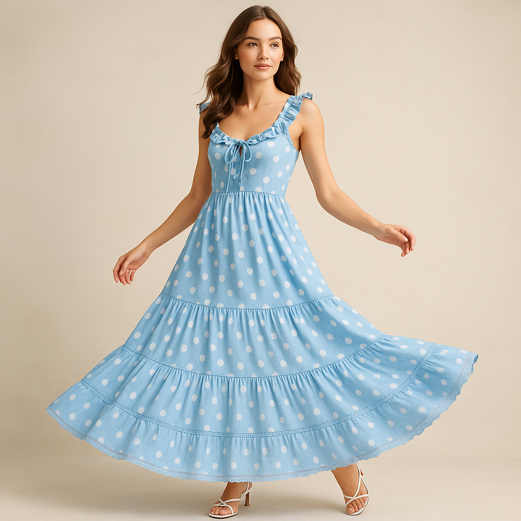 Boho Floral Print Tiered Casual Flowy Long Maxi Dress