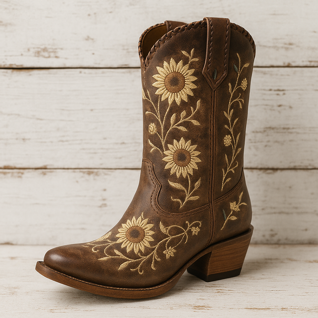 Vintage-Inspired Leather Western Boots