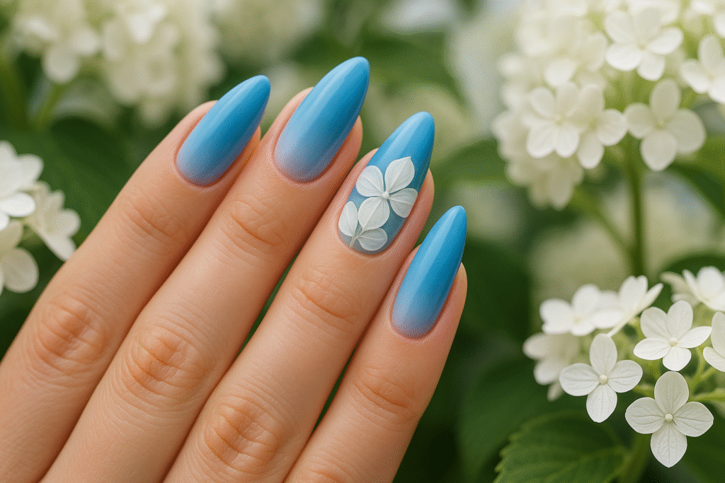 7 Blue & White Floral Nail Ideas to Try Now