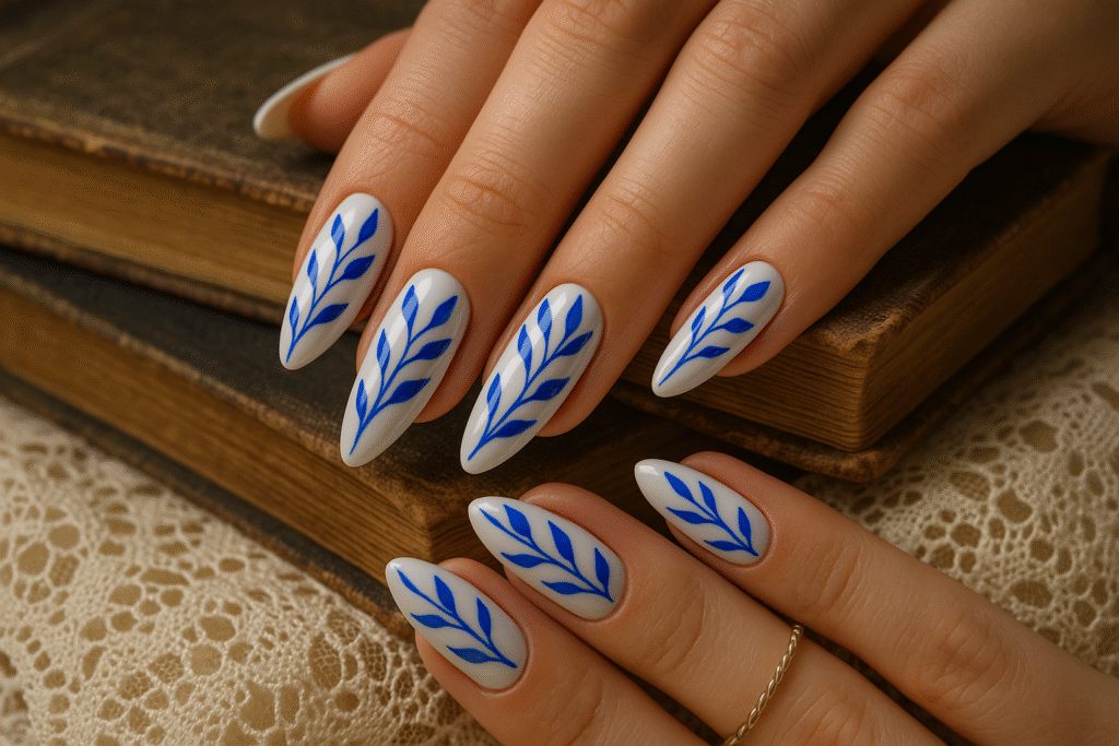 7 Blue & White Floral Nail Ideas to Try Now