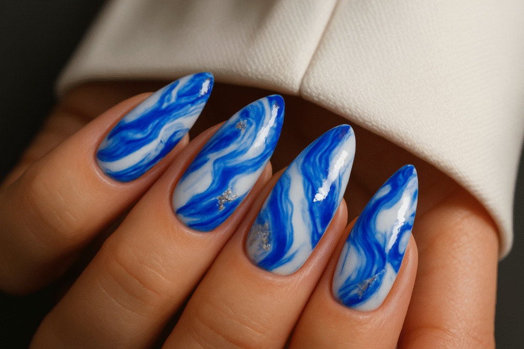 5 White and Blue Nail Designs That Feel So Fresh