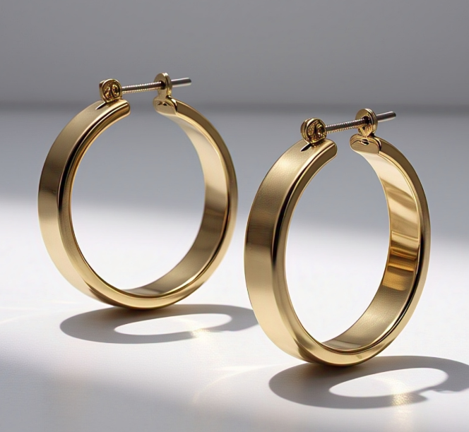 Chunky Gold Hoop Earrings