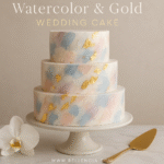 Watercolor And Gold Leaf Wedding Cakes of 2025