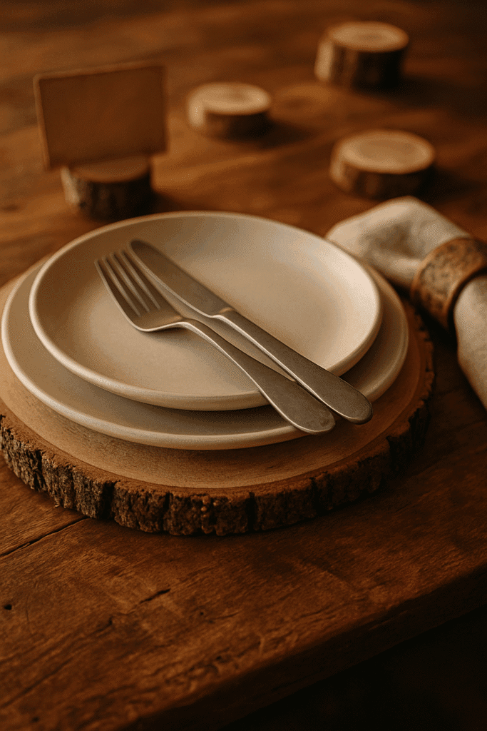 Layered Tablescapes with Linen, Lace & Wood