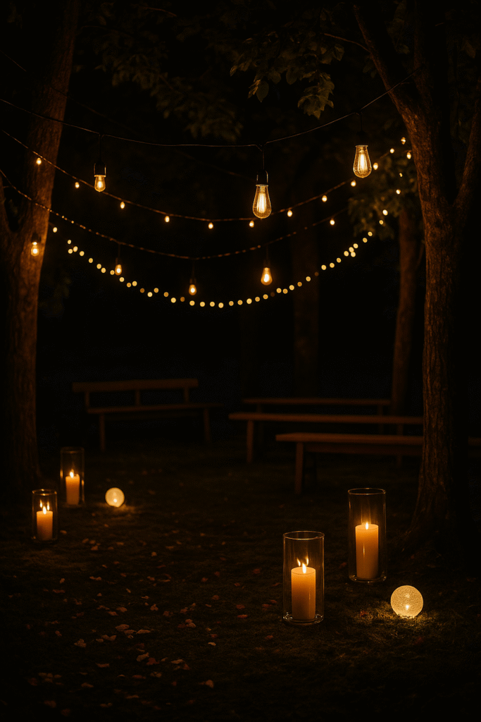 🌙 Whimsical Night Garden Wedding