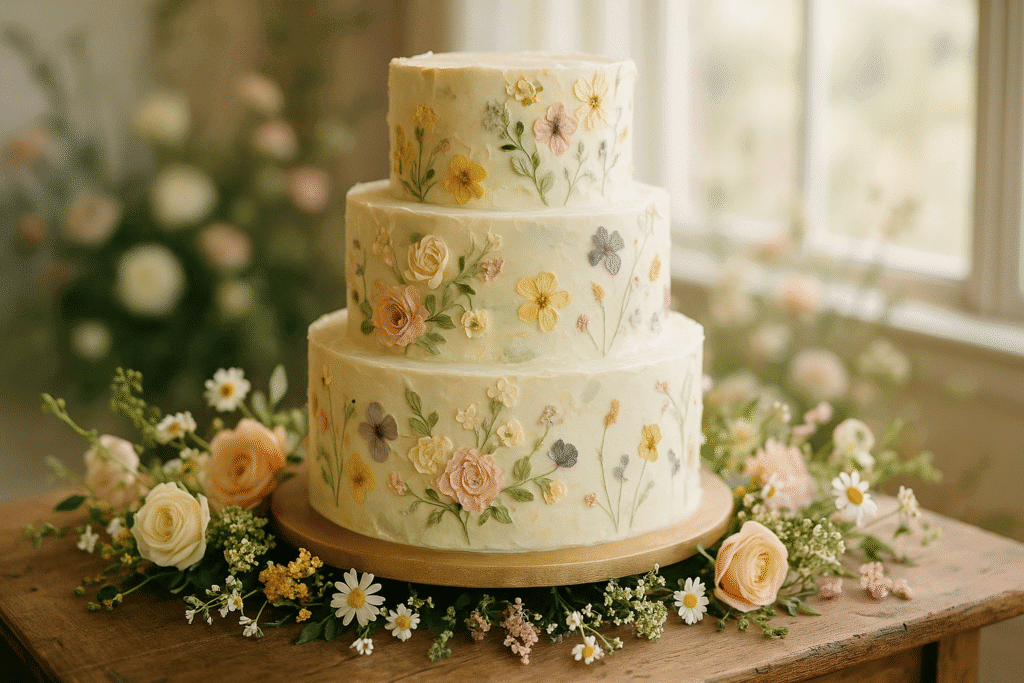 The Charm of Wildflower Wedding Cakes
