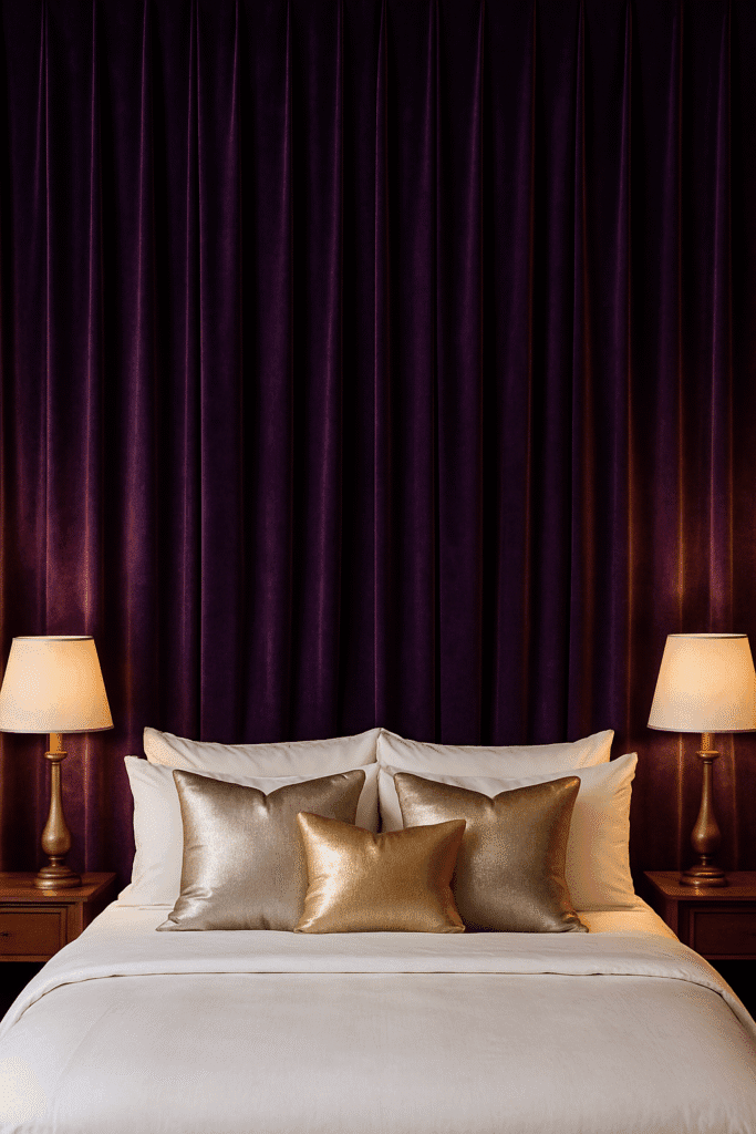 10 Royal Purple & Glitter Silver Bedroom Decor Ideas (Using Just One Statement Piece)