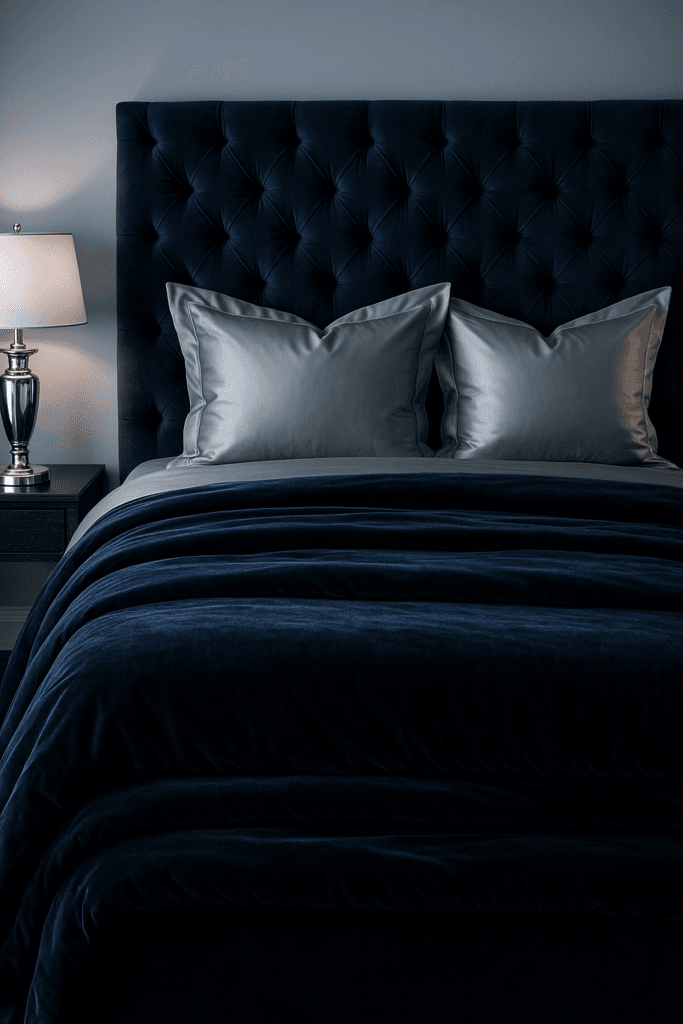 Silver + Navy Luxe Hotel Moodboard