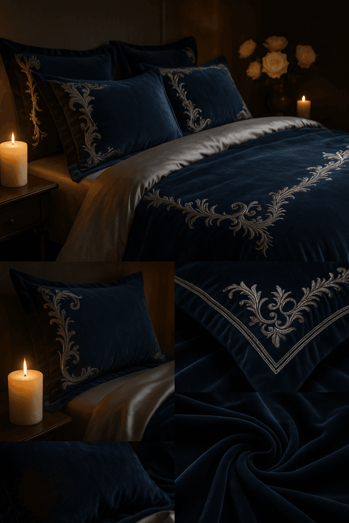 Velvet Navy Romance Moodboard