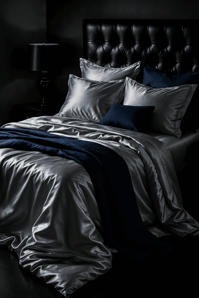 ⭐ 10 Bedding Moodboards to Transform Your Bedroom (Silver + Navy Inspired)