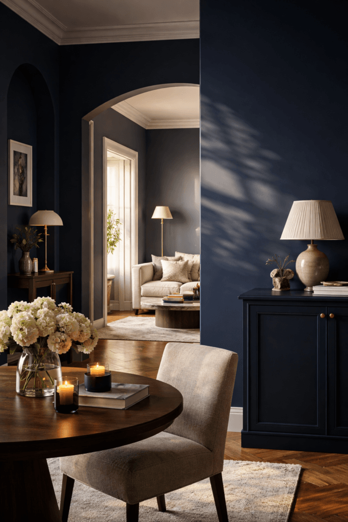 Navy + Silver Moodboards for a Polished, Timeless Space