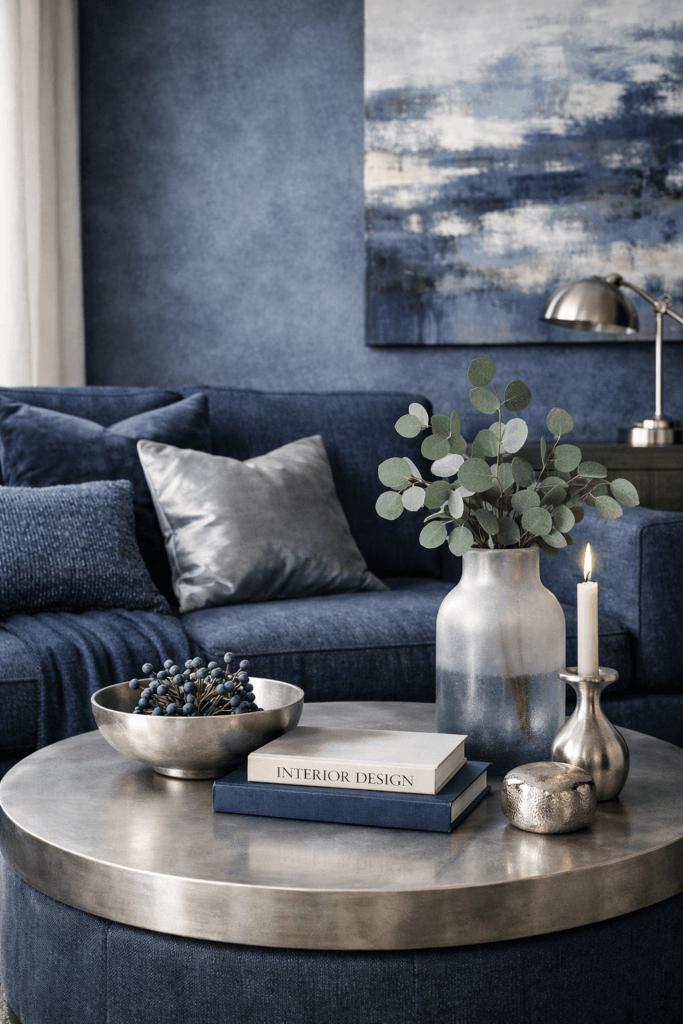 Navy + Silver Moodboards for a Polished, Timeless Space