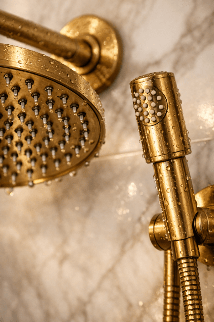 Luxury Marble Shower Ideas: How to Get the Brass & Glass Look at Home