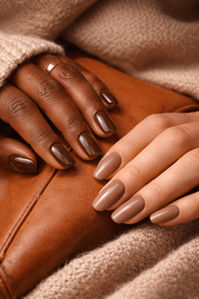 Chocolate Brown & Mocha Nails