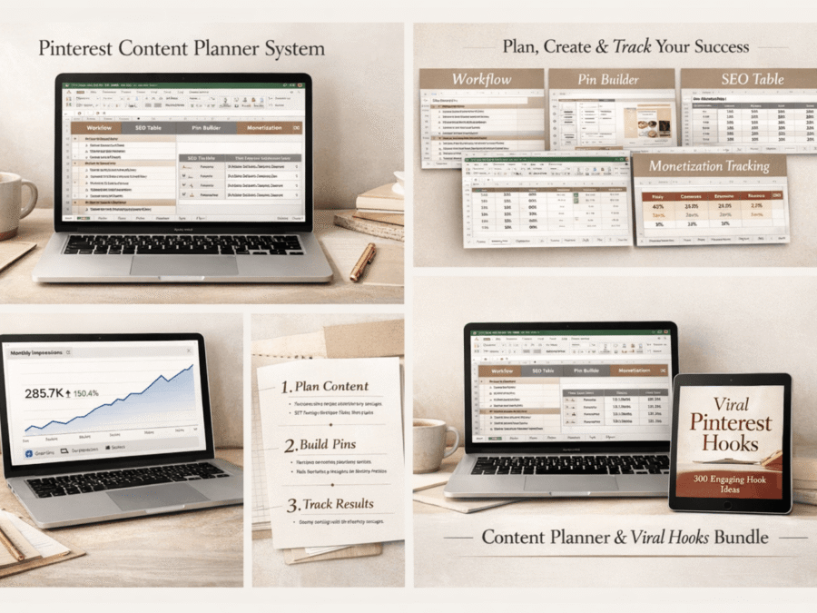 Pinterest Content Planner System for Creators & Bloggers