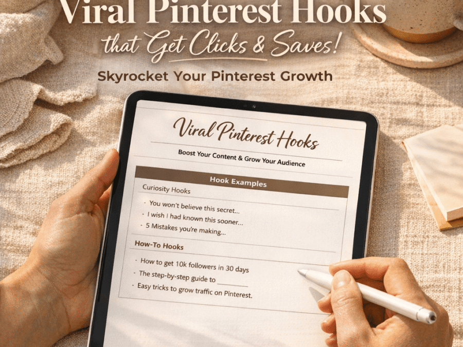50 Viral Pinterest Hooks That Get Clicks, Saves & Sales (Content Hook Guide for Creators)
