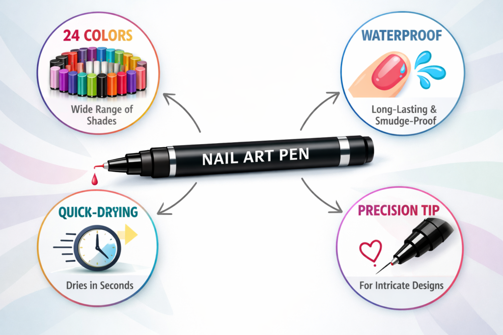 Key features of waterproof nail art pens