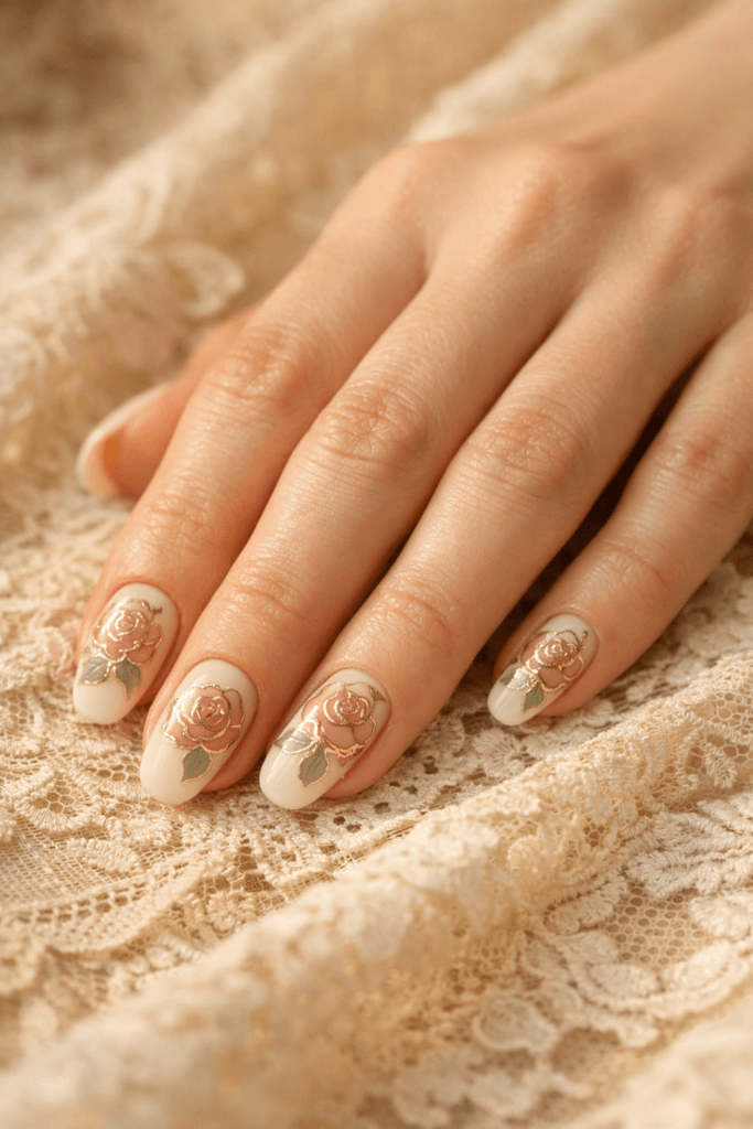 20 Milky Glass Cloisonné Nail Designs That Look Like Porcelain Art