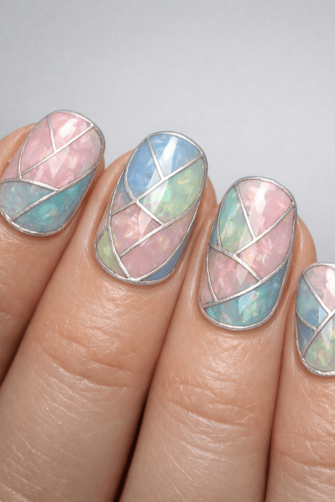 20 Milky Glass Cloisonné Nail Designs That Look Like Porcelain Art