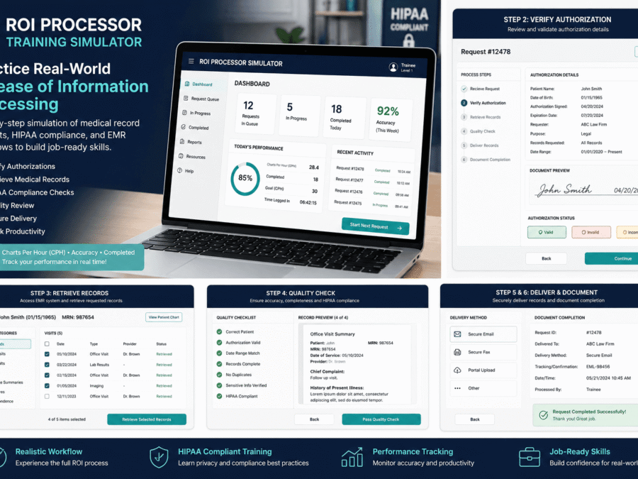 Healthcare ROI Processor Training Simulator